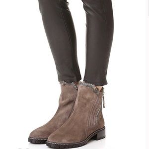 Stuart Weitzman Stormy Faux Fur Trim Suede Boots